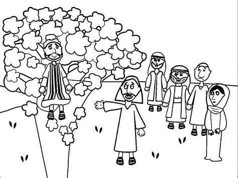 Jesus And Zacchaeus Coloring Page Coloring Home