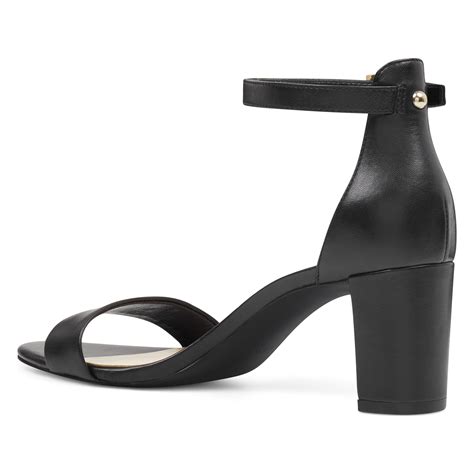 Lyst Nine West Pruce Ankle Strap Block Heel Sandals In Black