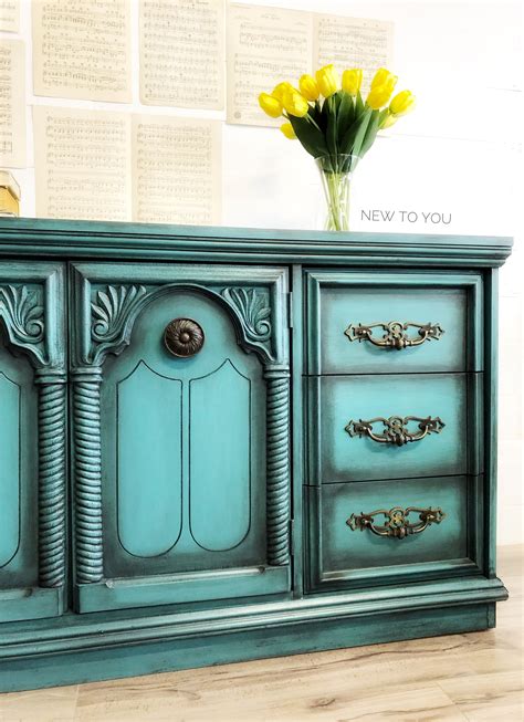 Teal Painted Buffet Teal Furniture Teal Painted Furniture Teal Cabinets