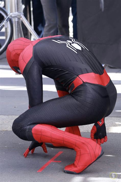 Tom Holland Dons Spider Man Far From Home S Costume While Filming With