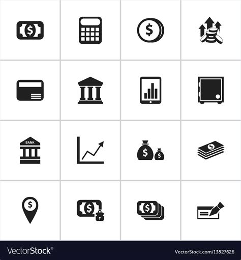 Set Of 16 Editable Banking Icons Includes Symbols Vector Image