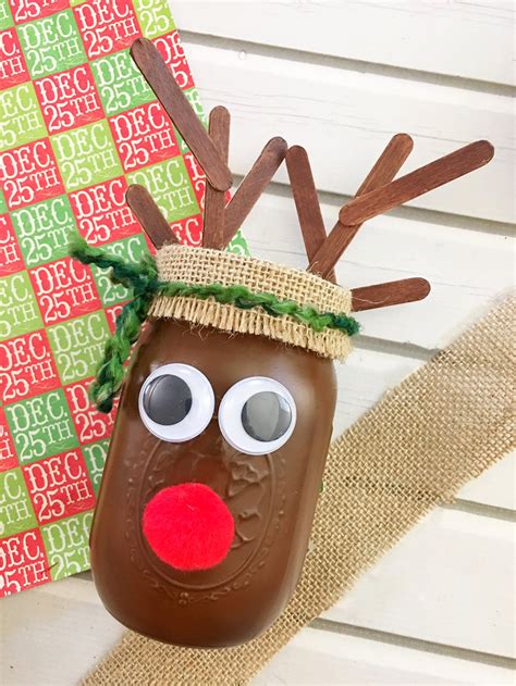 Diy Christmas Reindeer Mason Jar Onion Rings And Things