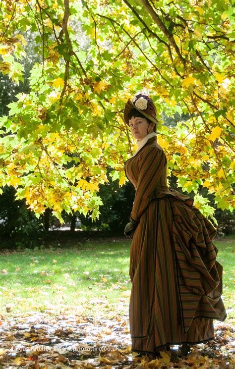 1884 Victorian Bustle Walking Dress In Wool French Bonnet In Silk