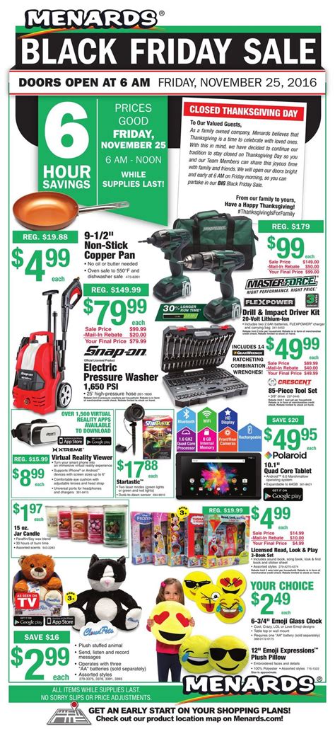 What Stores Have Black Friday Sales On Friday - Menards Black Friday Ad 2016
