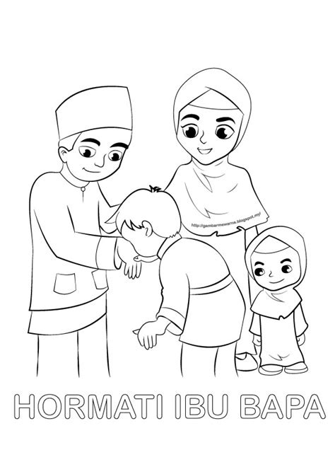 Gambar kartun ibu dan anak gambar pedia via gambarpedia.org. Poster mewarna Hormati Ibu Bapa - Gambar Mewarna