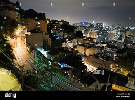 Night View Of Santa Teresa Neighborhood Rio De Janeiro Brazil Stock