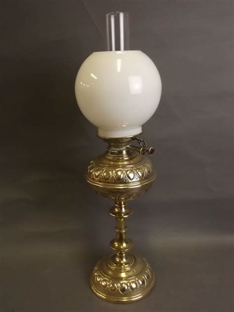 Sold Price An Ornate Brass Table Oil Lamp With Hinks Patent Duplex Burner And Ring Turned Brass