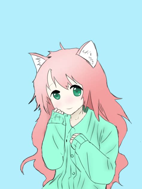 Pink Haired Cat Girl Ibispaint