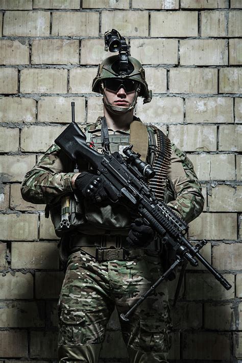Us Army Ranger With Machine Gun Photograph By Oleg Zabielin Pixels