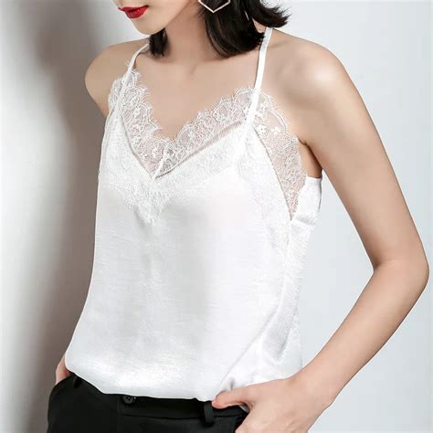 Luo Sha Lace Top Camis Sexy Lace Tank Top Women Camisole Ladies Solid