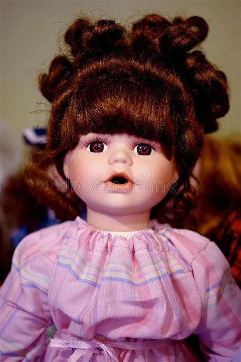 Portrait Of Antique Porcelain Doll Face Stock Image Image Of Hair
