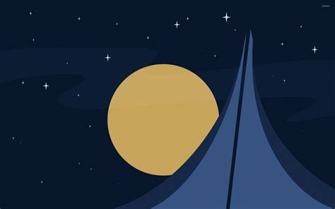 Full Moon Behind The Mountain Wallpaper Vector Wallpapers 42851