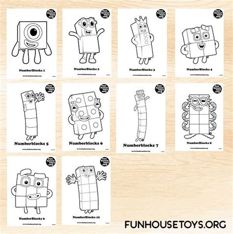 Fun House Toys Numberblocks Printables Free Kids Math Color Sheets