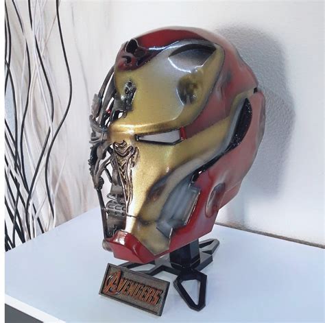 Iron Man Helmet Endgame Damage Life Size 11 Replica Etsy