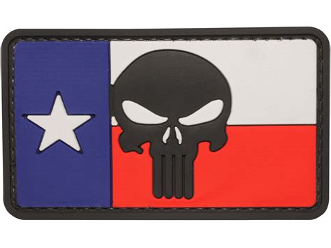 5ive Star Gear Texas Flag Punisher Pvc Morale Patch Red White Blue