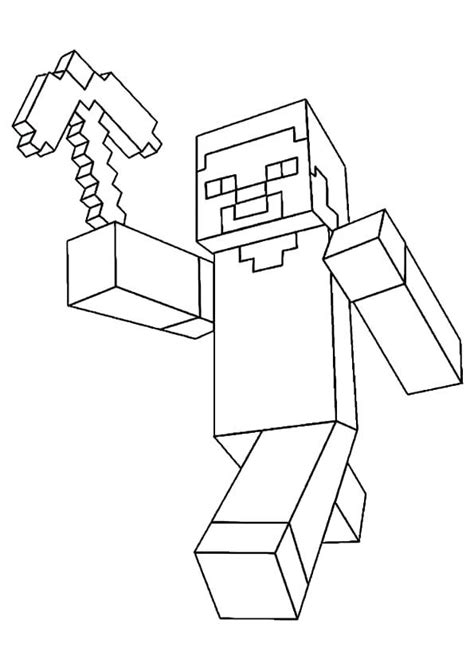Minecraft Pickaxe Coloring Pages At Free Printable