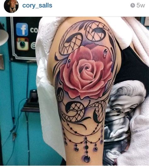 Wow Stunning Amazing Artist Roses Flower Tattoo Lace
