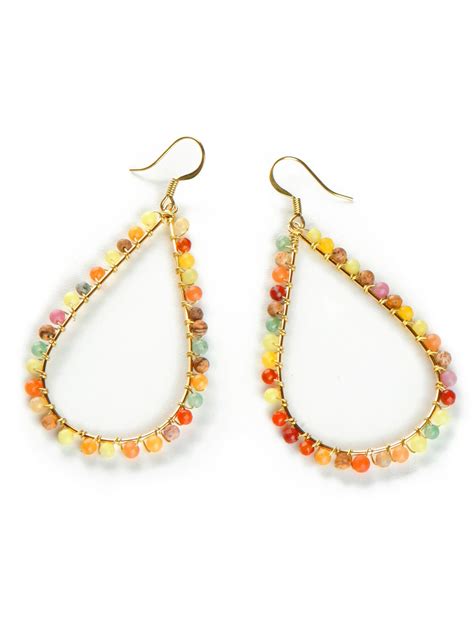 Large Teardrop Multi Bead Earring Earrings Inspiration Themed