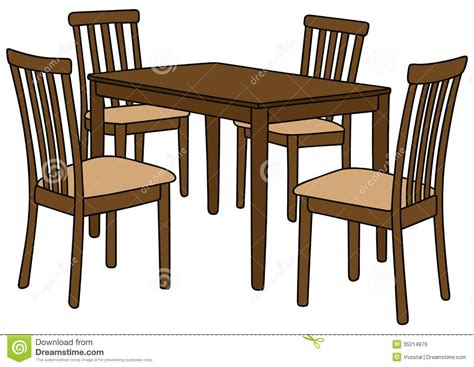 Table And Chairs Stock Illustration Illustration Of Eatting 35214879