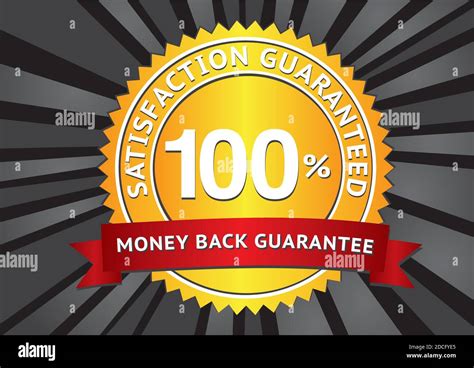 Customer Satisfaction Guaranteed Gold Seal And Red Banner Stock Vector