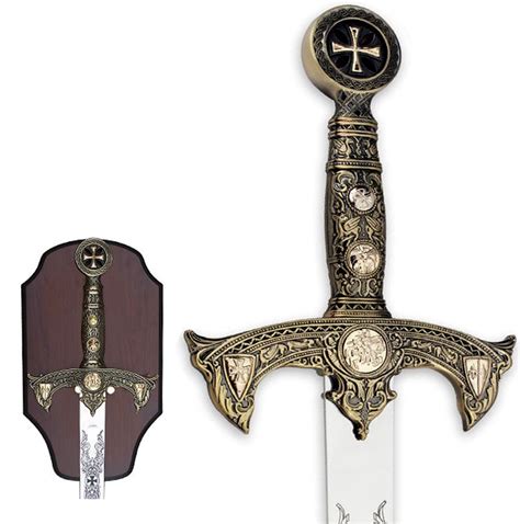 Personalized Knight Templar Sword With Wooden Plaque And Your Etsy