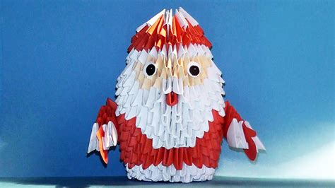 How To Make Paper Santa Claus 3d Origami Tutorial Youtube