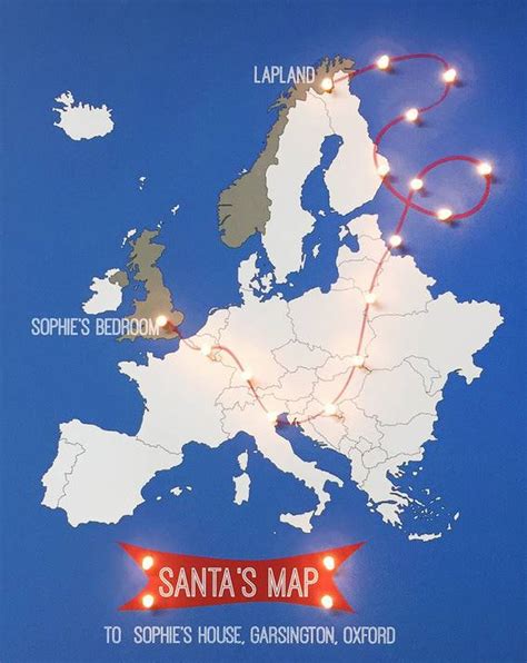 Personalised Santas Map Canvas By Thelittleboysroom