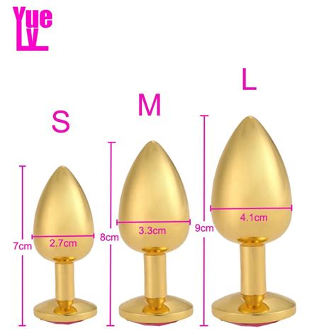 Yuelv Gold Metal Anal Toys Butt Plug Stainless Steel Diamond Anal Plug