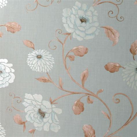 Graham And Brown Sublime Theia Cream Floral Metallic Wallpaper