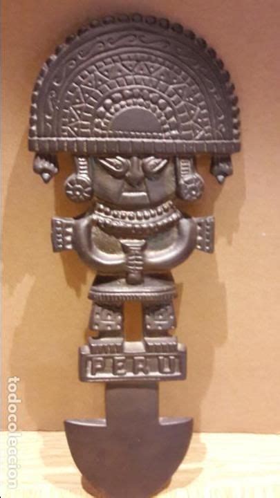 Tumi Mochica Cuchillo Ceremonial De La Cultura Inca 28 Cm X 115