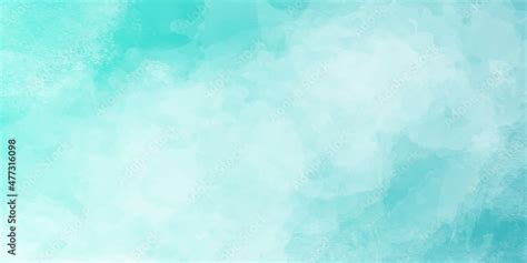 Tiffany Blue Hand Drawn Soft Spot Watercolor Paint Paper Texture Background Beautiful Abstract