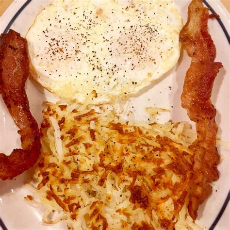 Two Eggs Over Easy With Bacon Stock Photo Image Of Crispy Fresh