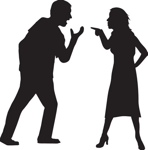 Anger Divorce Silhouette Screaming Interpersonal Relationship Couple