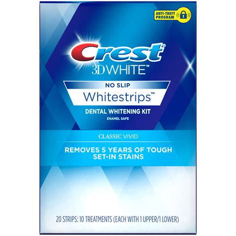 Crest 3d White Classic Vivid No Slip Whitestrips Dental Whitening Kit
