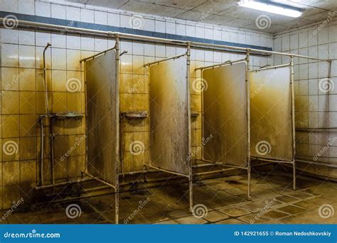 Unhygienic Public Showers Room Wet And Mold Ceramic Tiles Wall Stock Image Image Of