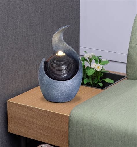 Indoor Zen Ball Tabletop Fountain With Led Light