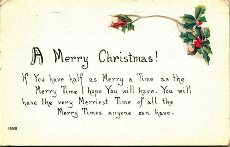 Holly Bough Poem Have A Merry Time A Merry Christmas 1916 Db Postcard