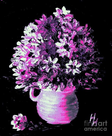 Hot Pink Flowers Painting By Hazel Holland Pixels