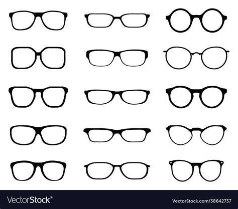 Silhouettes Eyeglasses Royalty Free Vector Image