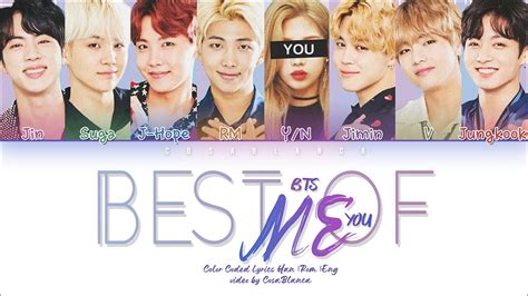 Bts 「best Of Me」 8 Members Ver Color Coded Lyrics Hanromeng