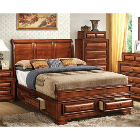 Edwardsville Solid Wood Storage Sleigh Bed Bedroom Furniture Sets