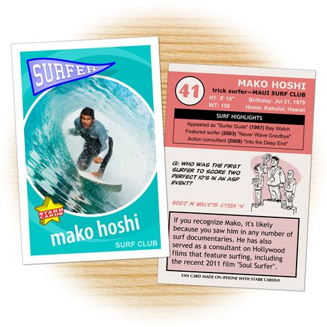 Custom Surfing Cards Retro 60 Series Starr Cards