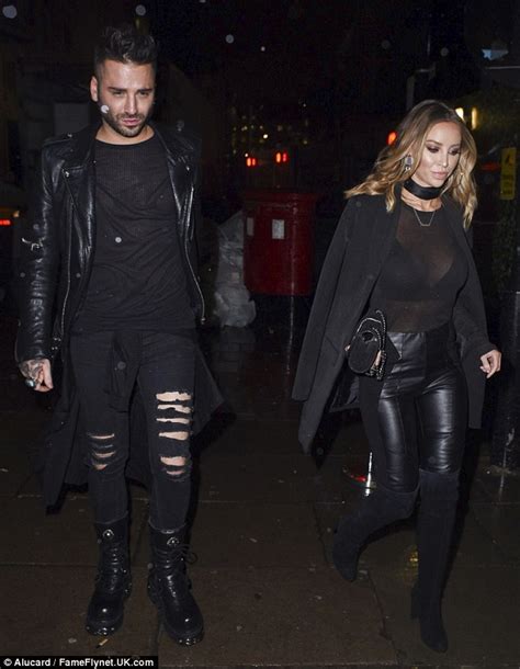 Lauren Pope Flashes Her Bra In Sheer Top Teamed With Leather Pants Daily Mail Online