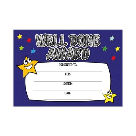 Well Done Award Sparkling Certificates Superstickers