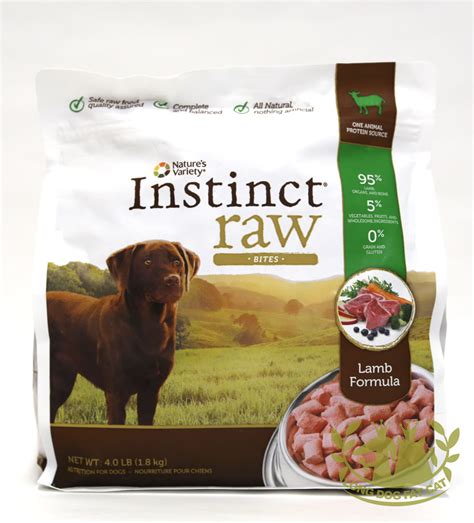 Natural dog food with grass fed lamb: Nature's Variety Instinct Frozen Raw Bites Lamb - Long Dog ...