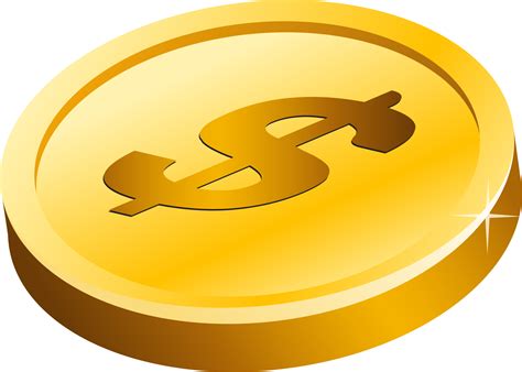 Gold Coin Clip Art Gold Dollar Transparent Background Png Download