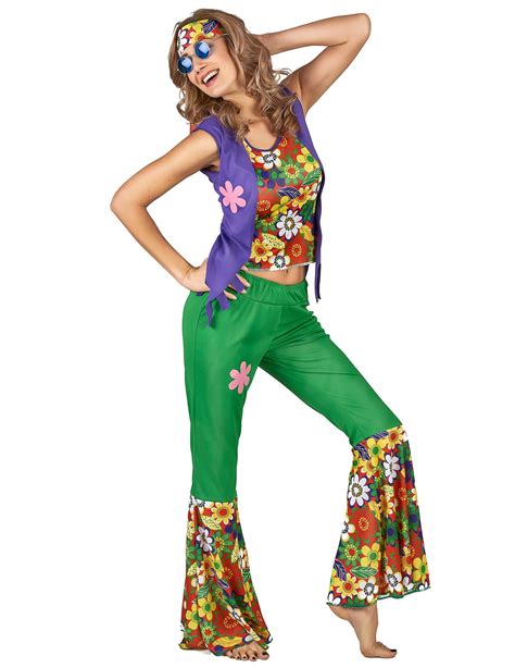 Costume Hippie Flower Power Donna Costumi Adultie Vestiti Di
