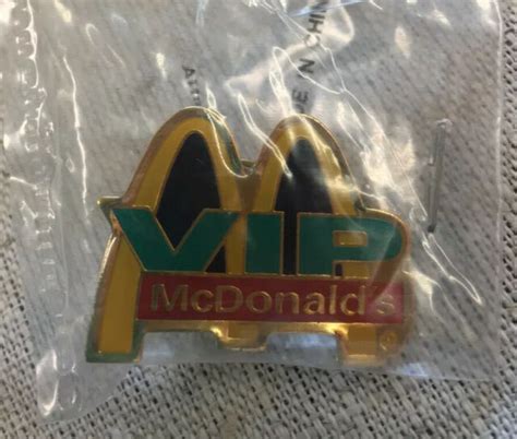 vintage mcdonalds hat lapel pin golden arch vip employee group ii new pinback ebay