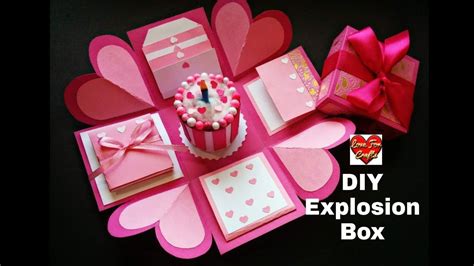 Explosion T Box Tutorial Valentines Pink And Gold Exploding Photo