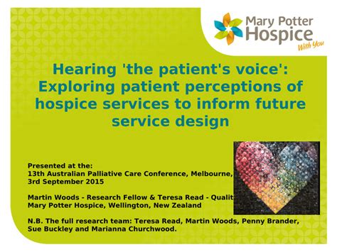 Pdf Hearing ‘the Patients Voice Exploring Patient Perceptions Of